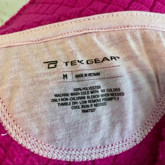 Tek Gear Quarter Zip Pullover Pink Thumb Holes Medium - Picture 5 of 6